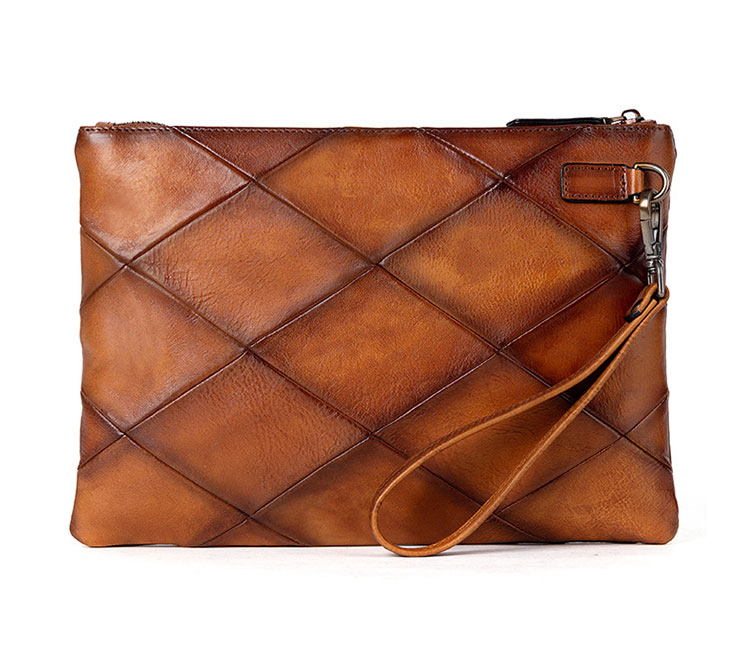 Whatna 2way アンティーク風合い鞣し天 然 牛革 セカンドバッグ メンズ クラッチ バッグ小きめ B5収納 イタリア 厚 手本 革 防水 耐磨耗 結婚式 披露宴 バッグ カジュアルフォーマル ビジネス 冠婚葬祭 バッグ 男性用 紳士用 ブラウン31172-3