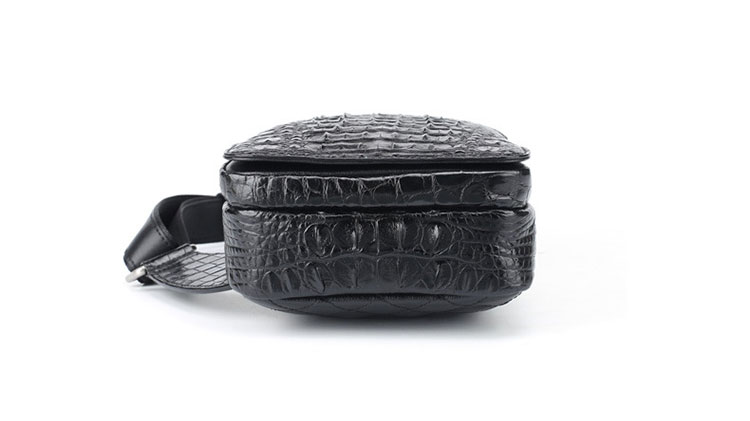 Whatna ワニ革 本革 斜めがけ ボディバッグ ワンショルダー メンズ クロコダイル革 厚手 レザー 黑 ブラウン 1100-5