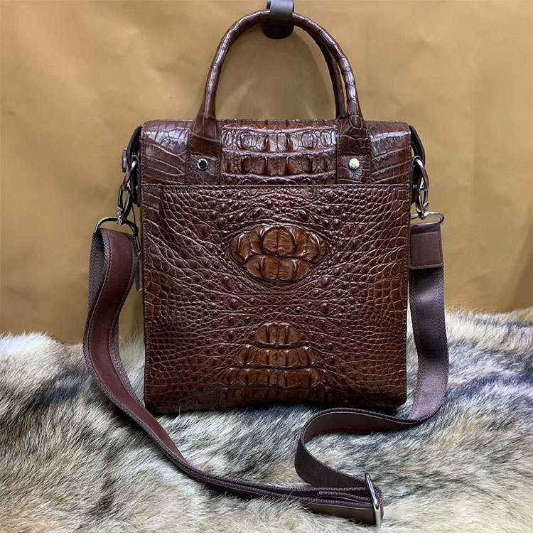 Whatna ワニ革 本革 ビジネス バッグメンズ 2way ショルダー 手提げクロコダイル革 ブリーフケース 13.3インチPC対応 旅行 出張 通勤 通学 就活 面接 バッグ かばん 男性用 2041-1