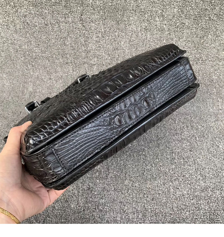 Whatna ワニ革 本革 ビジネス バッグメンズ 2way ショルダー 手提げクロコダイル革 ブリーフケース 13.3インチPC対応 旅行 出張 通勤 通学 就活 面接 バッグ かばん 男性用 01-4