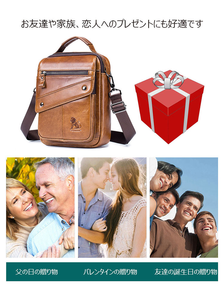 Whatna  ショルダーバッグ メンズ ポシェットポお財布 2way 斜め掛け ポーチ 手提げバッグ セカンドバッグ 4枚カード Ipad Mini収納可 型 通学 通勤 肩掛けミニ バッグ 自転車かばん プレゼント男性-9