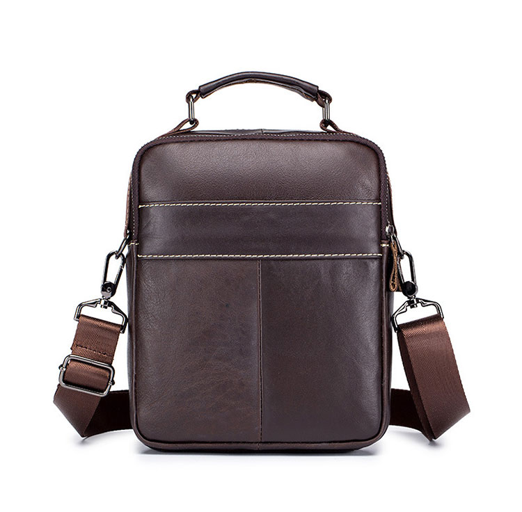 Whatna  ショルダーバッグ メンズ 2way 斜め掛け 手提げバッグ セカンドバッグ ショルダーベルト付属 Ipadmini収納可 縦型 小さめ メッセンジャーバッグ 通学 通勤 肩掛け バッグ 自転車かばん プレゼント男性-3