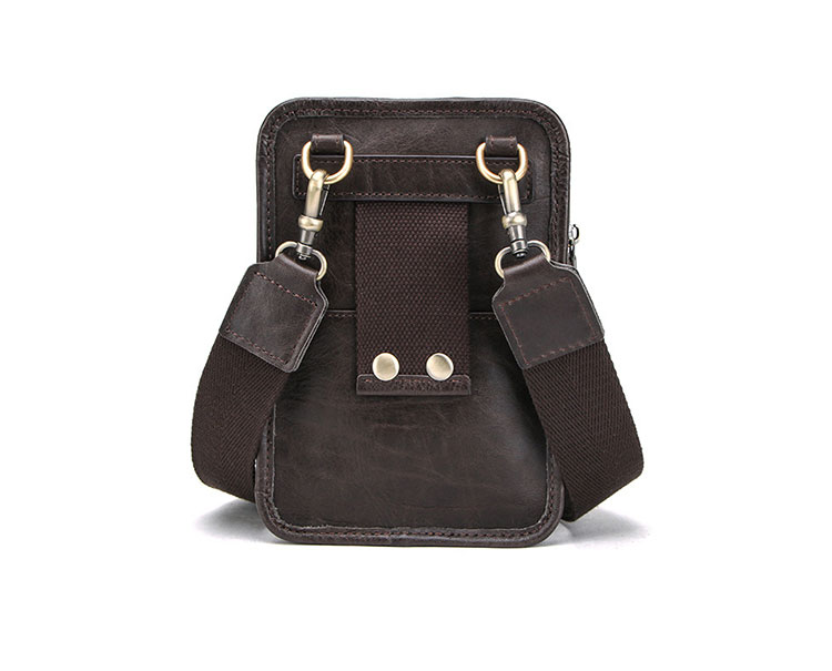 Whatna 天然 牛革 ミニショルダーバッグ メンズ ポシェットポお財布 4枚カード収納 3way斜め掛け ボディバッグ ベルト ポーチ ミニ 胸バッグ ウエストバッグ 長財布 ショルダーベルト付属 斜め掛け 通学 通勤 ミニバッグ 紳士用 男性用 ブラウン-2