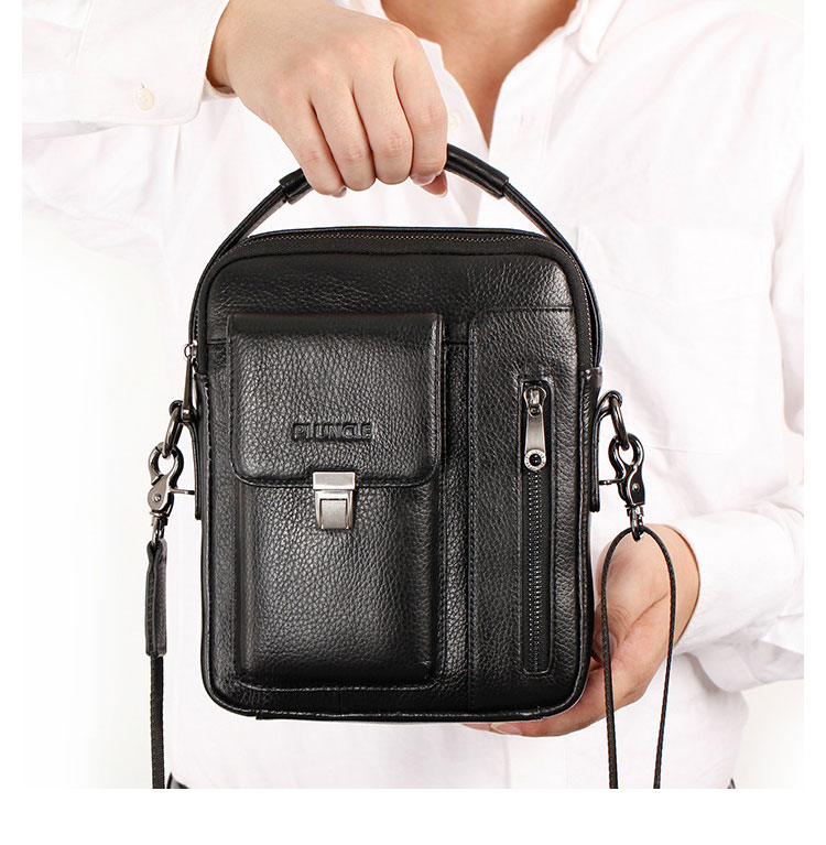 Whatna 天然 牛革 ショルダーバッグ メンズ ポシェットポお財布 2way 斜め掛け ポーチ 手提げバッグ セカンドバッグ 4枚カード Ipad Mini収納可 型 通学 通勤 肩掛けミニ バッグ 自転車かばん プレゼント男性 7521-5