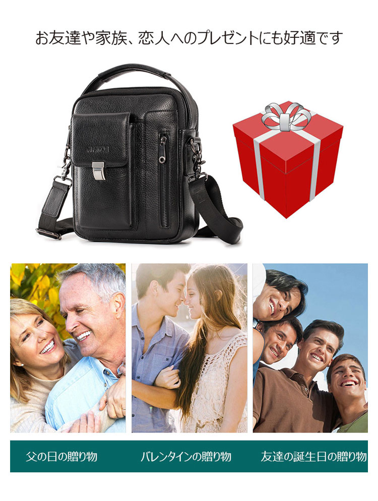 Whatna 天然 牛革 ショルダーバッグ メンズ ポシェットポお財布 2way 斜め掛け ポーチ 手提げバッグ セカンドバッグ 4枚カード Ipad Mini収納可 型 通学 通勤 肩掛けミニ バッグ 自転車かばん プレゼント男性 7521-7