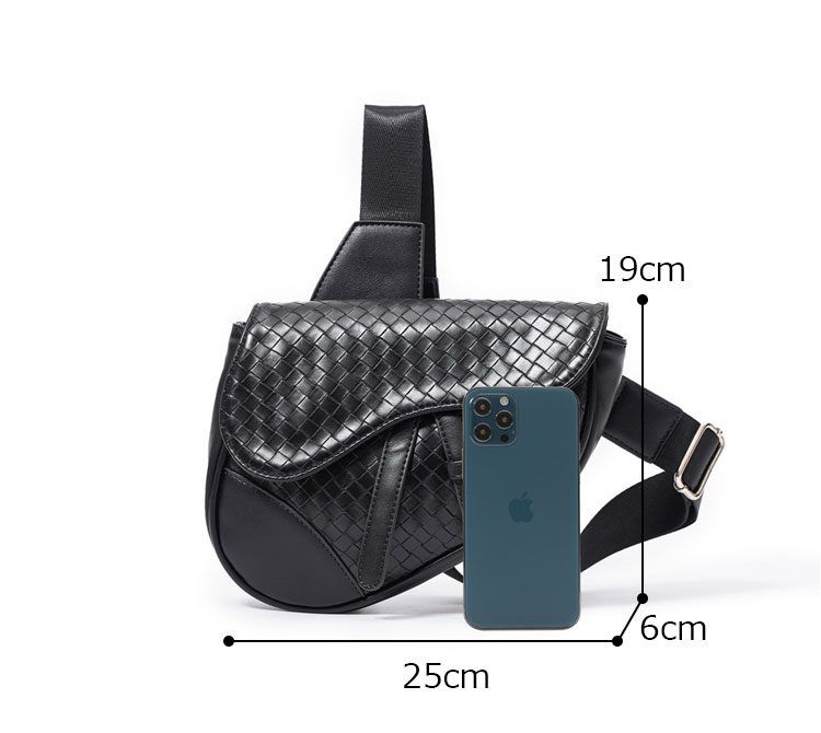 Whatna ミニショルダーバッグ メンズ レディース 2way 斜め掛け ボディーバッグ 胸バッグ 厚手 レザー  小さめ メッセンジャーバッグ 通学 通勤バッグ 軽量 実用 自転車かばん プレゼント男性 女性-13