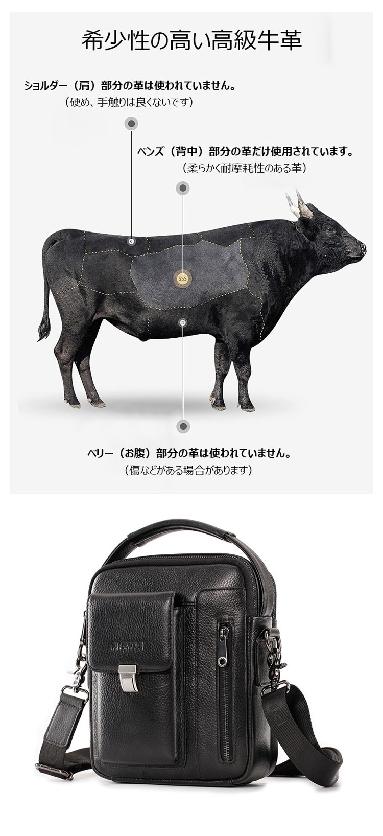 Whatna 天然 牛革 ショルダーバッグ メンズ ポシェットポお財布 2way 斜め掛け ポーチ 手提げバッグ セカンドバッグ 4枚カード Ipad Mini収納可 型 通学 通勤 肩掛けミニ バッグ 自転車かばん プレゼント男性 7521-6