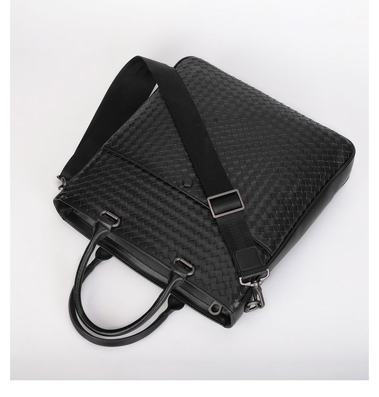 Whatna 手作り編み込み ショルダーバッグ メンズ 2way 斜め掛け 手提げバッグ セカンドバッグ ショルダーベルト付属 A4 縦型  ビジネス バッグ 通学 通勤 肩掛け バッグ 自転車かばん プレゼント男性 61698-3-3