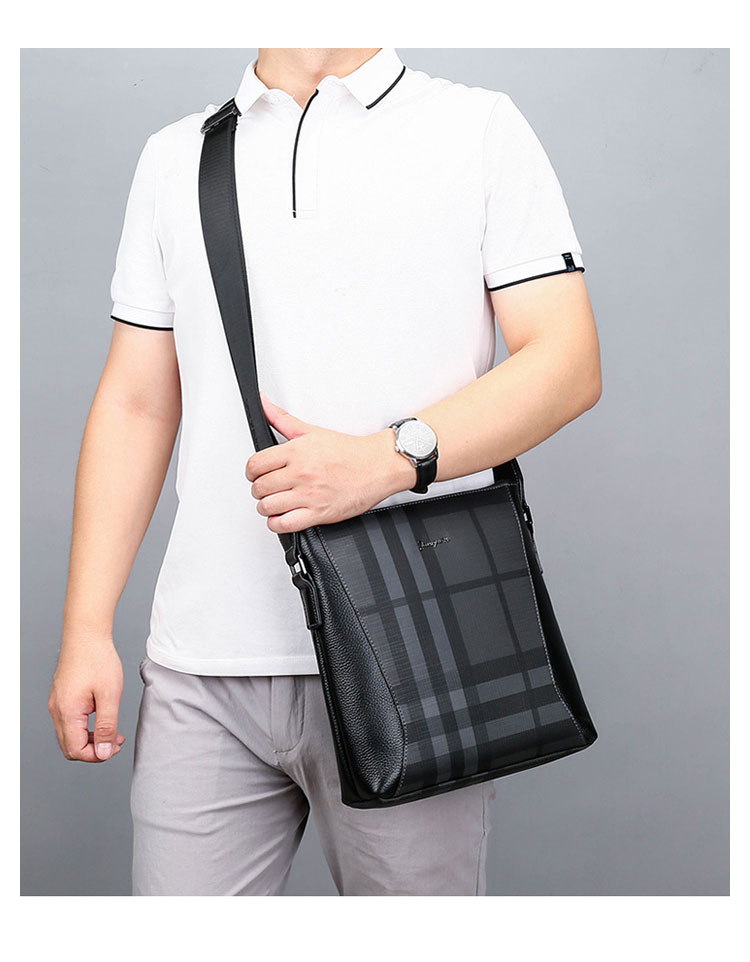 Whatna 革 ショルダーバッグ メンズ メッセンジャーバッグ厚手 本 革 レザー 縦型 小さめビジネスバッグ ipad 10.5収納可 革 通勤 通学 斜めがけバッグ オシャレ な シンプル な 軽量 実用 自転車 かばん男性用(2829)-4