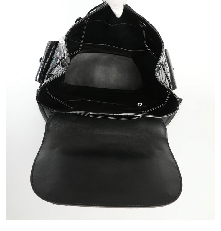 Whatna ワニ革 ビジネスバッグメンズ バッグ 手提げ・リュックの2WAY クロコダイル革 厚手本革 A4 14インチpc収納可 大容量 盗難防止 旅行 出張用 通勤 通学 就活 面接 バッグ かばん 男性用 ブラウン 黒（1069）-5