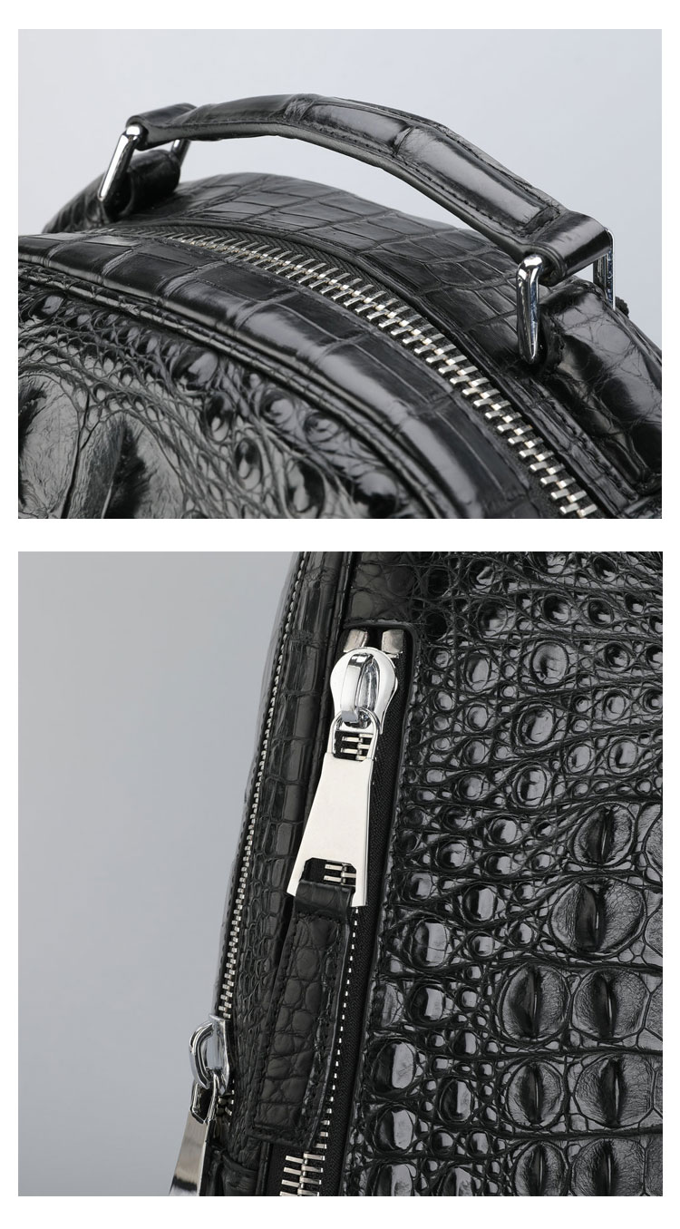 Whatna ワニ革 ビジネスバッグメンズ バッグ 手提げ・リュックの2WAY クロコダイル革 厚手本革 A4 15.6インチpc収納可 大容量 盗難防止 旅行 出張用 通勤 通学 就活 面接 バッグ かばん 男性用 ブラウン 黒(1070)-7