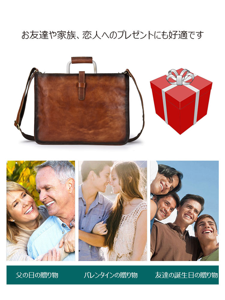 Whatna 2way 天然 牛 革 セカンド バッグ メンズバッグ [クラッチ ショルダー 肩掛け 結婚式 バッグ]  イタリア 厚 手 本 革 A4 15.6インチPC 大きめ ビジネス フォーマル 冠婚葬祭 バッグ 紳士用 男性用 ブラウン（8090）-12