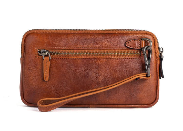 Whatna 2way 天然 牛革 ミニセカンドバッグ メンズ クラッチ バッグ小きめ本革 防水 耐磨耗 2室仕切 結婚式 披露宴 バッグ カジュアルフォーマル ビジネス 冠婚葬祭 バッグ 男性用 紳士用 ブラウン31115-4