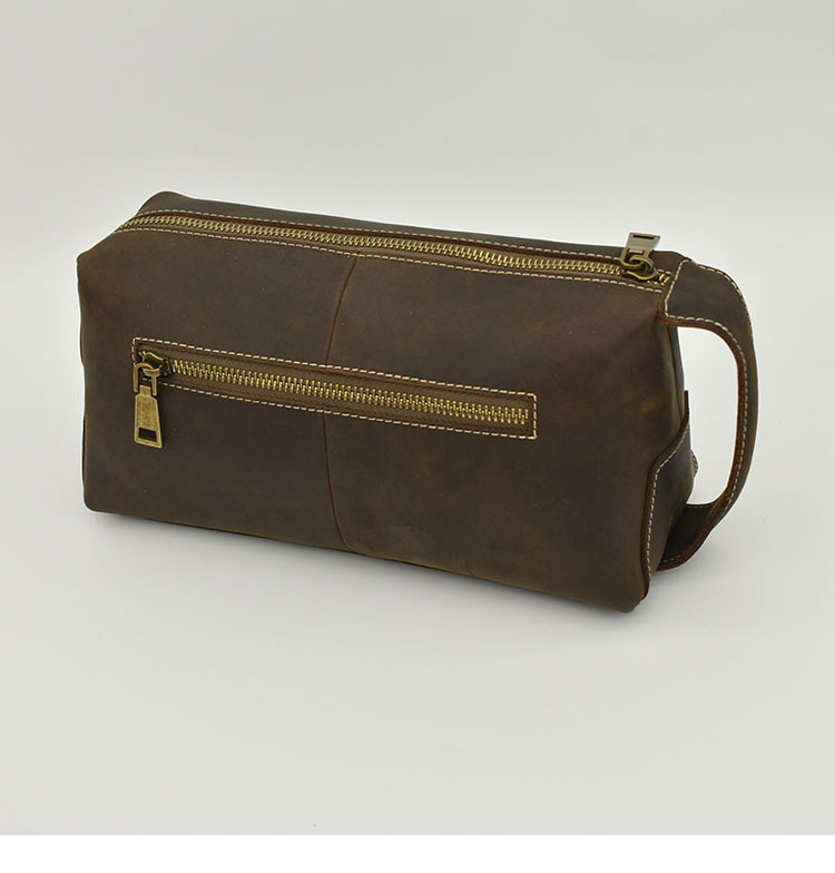 Whatna 2way 天然 牛革 ミニセカンドバッグ メンズ クラッチ バッグ小きめ本革 防水 耐磨耗 結婚式 披露宴 バッグ カジュアルフォーマル ビジネス 冠婚葬祭 バッグ 男性用 紳士用 ブラウンM1129-4