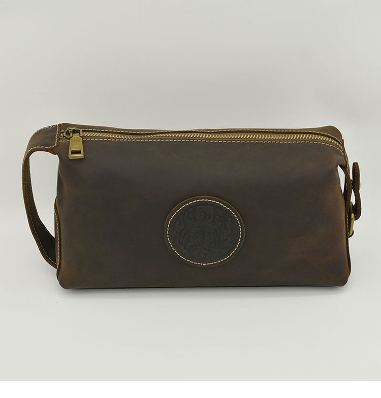 Whatna 2way 天然 牛革 ミニセカンドバッグ メンズ クラッチ バッグ小きめ本革 防水 耐磨耗 結婚式 披露宴 バッグ カジュアルフォーマル ビジネス 冠婚葬祭 バッグ 男性用 紳士用 ブラウンM1129-1