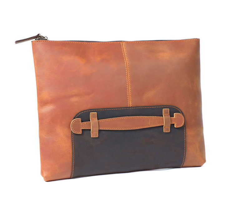 Whatna 天然 牛革 セカンドバッグ メンズ クラッチ バッグ 大さファイルバッグ 封筒袋 A4サイズ 15.6インチ ipadpro収納可 結婚式バッグ カジュアルフォーマル ビジネス 冠婚葬祭 バッグ 男性用 紳士用 ブラウン 2085-2