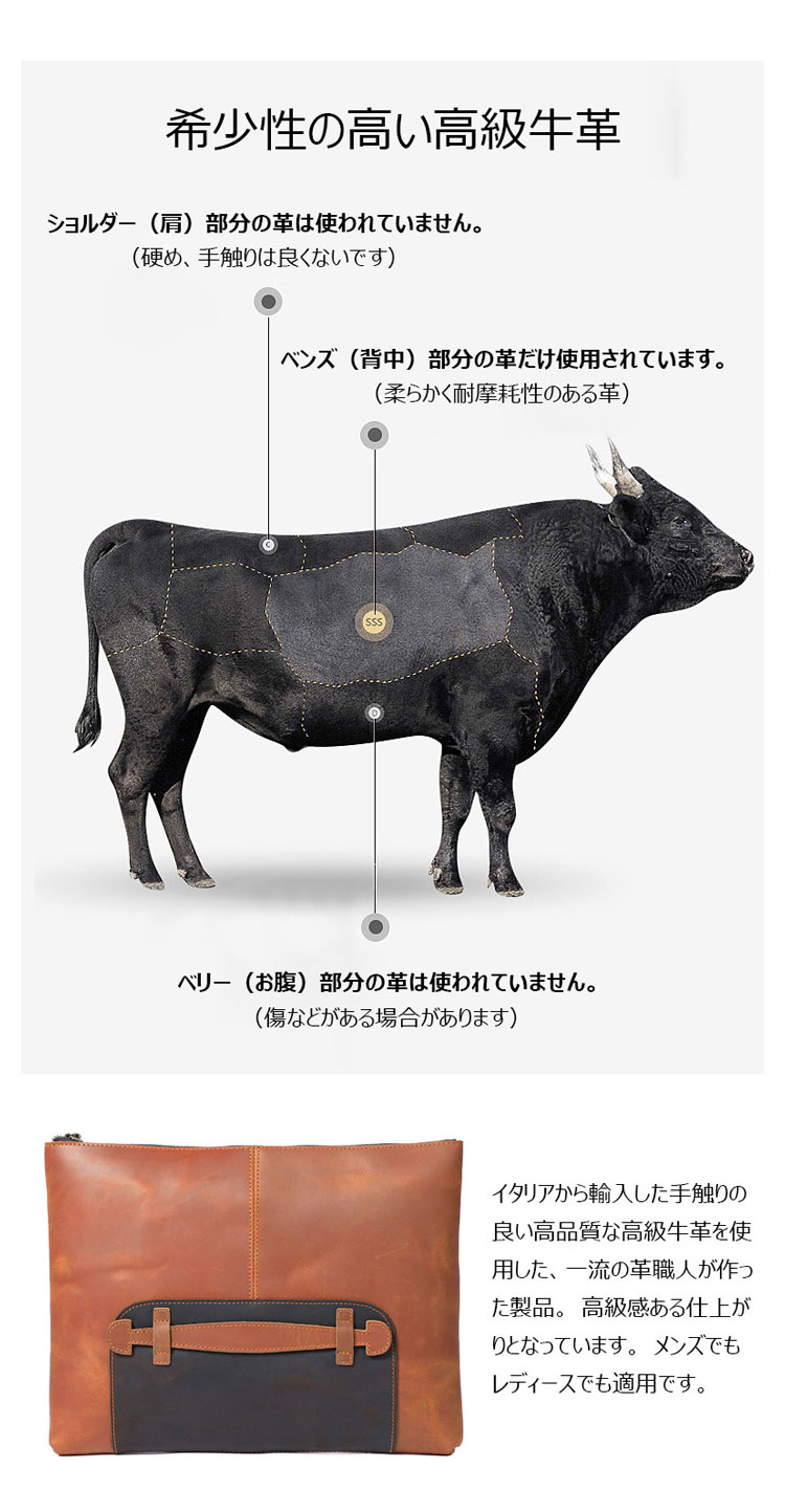 Whatna 天然 牛革 セカンドバッグ メンズ クラッチ バッグ 大さファイルバッグ 封筒袋 A4サイズ 15.6インチ ipadpro収納可 結婚式バッグ カジュアルフォーマル ビジネス 冠婚葬祭 バッグ 男性用 紳士用 ブラウン 2085-10