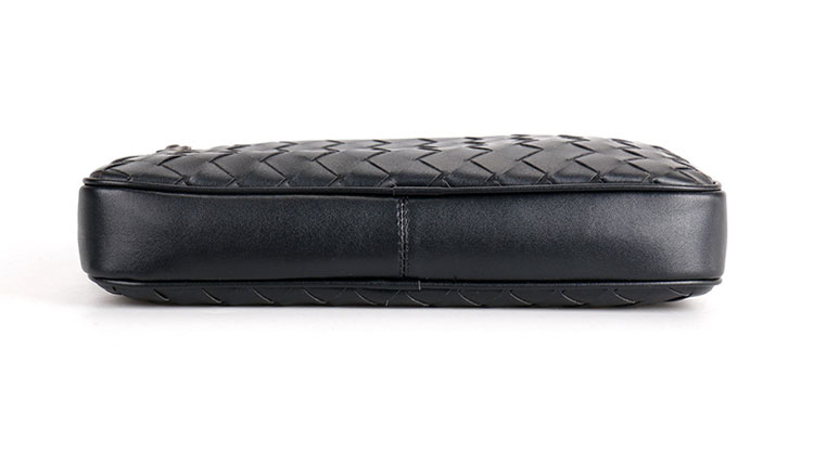 Whatna 牛革 手作り編み込み セカンド バッグ メンズ クラッチ ショルダー 肩掛け バッグ 横型 ショルダーベルト付 ハンドストラップ付 大きA4 ipad 13.3収納可 結婚式 ビジネス フォーマル 冠婚葬祭 バッグ 紳士用 男性用-4