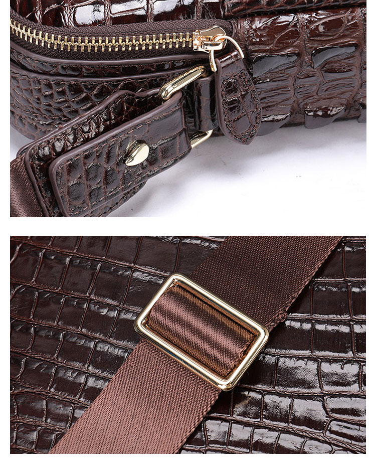 Whatna クロコダイル型押し牛革ショルダーバッグ メンズ 2way 斜め掛け 手提げバッグ ポシェットポお財布4枚カード収納 縦型 小さめ メッセンジャーバッグ 通学 通勤 肩掛けバッグ 自転車かばん プレゼント男-7