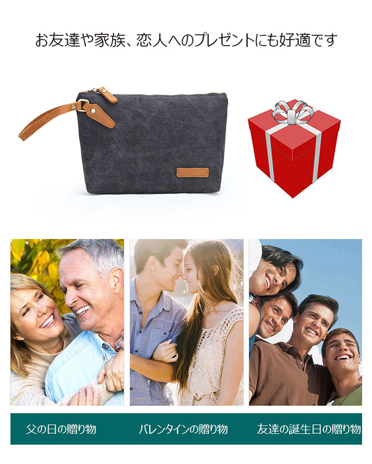 Whatna 厚手帆布x牛革 ミニセカンドバッグ メンズ バッグ 小さい 化粧かば ポーチ 小銭入れ Ipad Mini収納可 カジュアル バッグ 手持ち バッグ 小鞄 紳士用 男性用バッグ 260-7