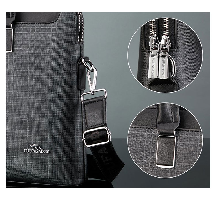 Whatna 革 ビジネス バッグメンズ 2way ショルダー 手提げバッグ 2室仕切 機能美 大容量 ブリーフケース 14インチPC対応 旅行 出張 通勤 通学 就活 面接 バッグ かばん 男性用 A6616-6