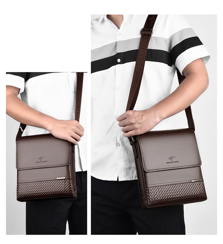 Whatna 革 フラップ ショルダーバッグ メンズ 3室仕切 盗難防止 ipad 9.7 収納可 縦型 メンズ ビジネスかばん斜めがけ 小さめメッセンジャーバッグ 斜め掛け通学通勤バッグ 肩掛けバッグ 紳士用 男性用 BL9960-2-9