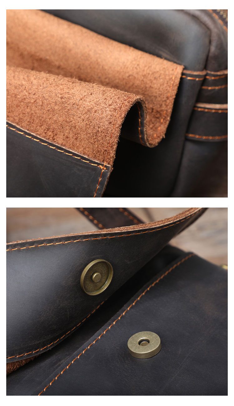 Whatna 天然 牛革 ミニショルダーバッグ メンズ メッセンジャーバッグ小さめ ビジネスバッグ 横型 本革 通勤 通学 斜めがけバッグ オシャレ な シンプル な 軽量 実用 自転車 かばん男性用 ブラウン-10