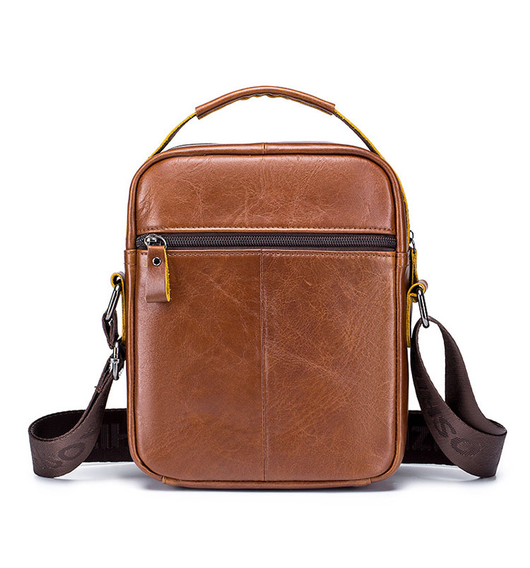 Whatna 天然 牛革 ショルダーバッグ メンズ 2way 斜め掛け 手提げバッグ セカンドバッグ Ipad9.7収納可 縦型 小さめ メッセンジャーバッグ 通学 通勤 肩掛け バッグ 自転車かばん プレゼント男性 91328-3