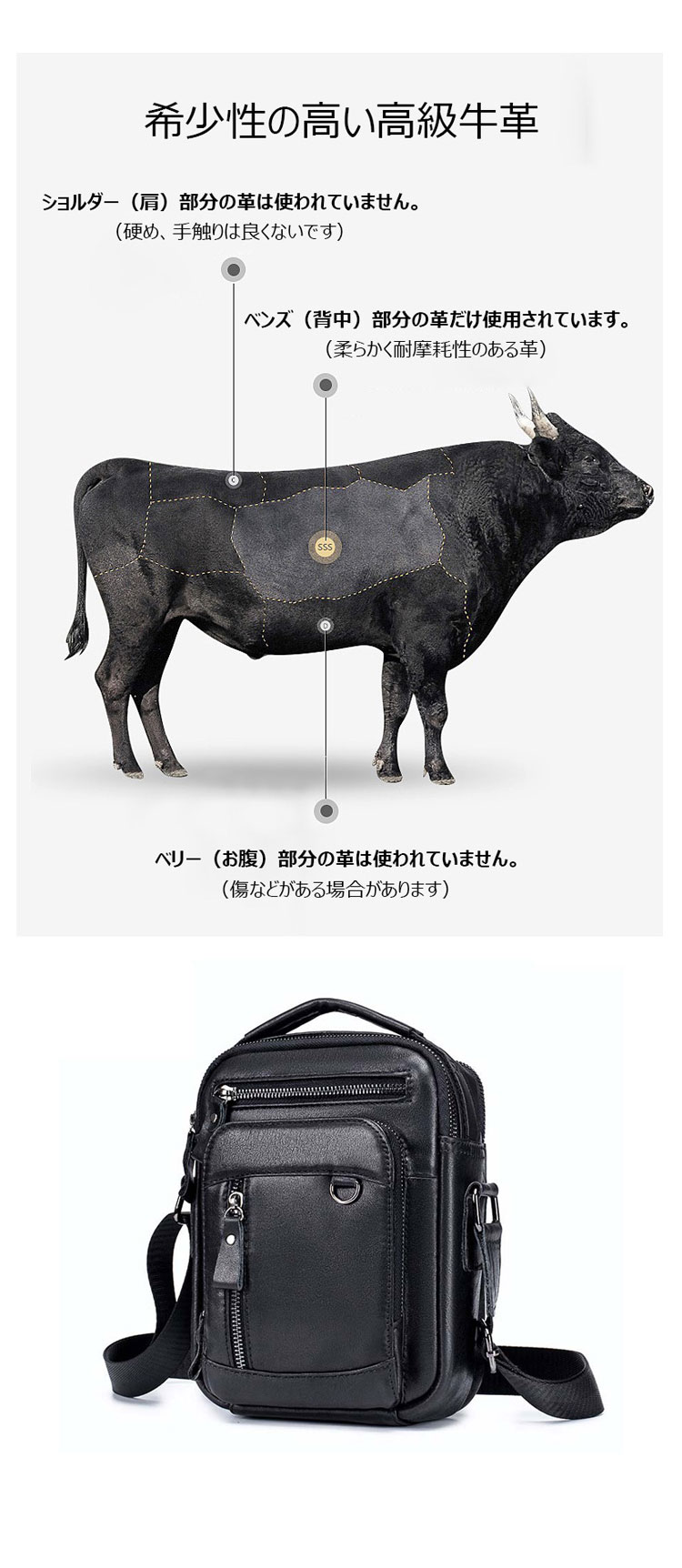Whatna 牛革 ミニ ショルダーバッグ メンズ ポシェット2way 斜め