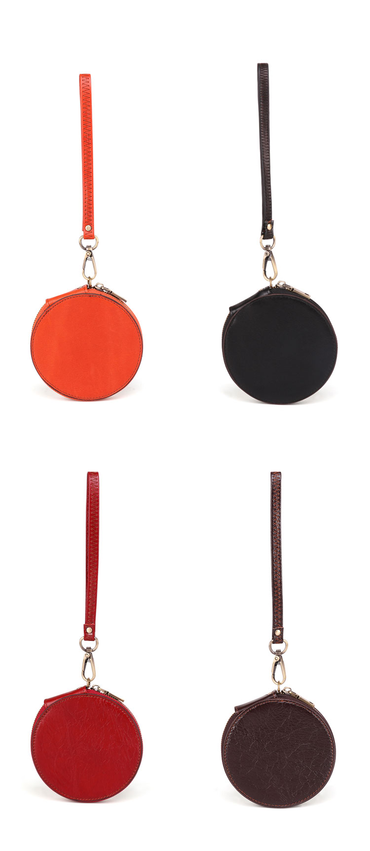 Whatna 天然  牛革 小銭入れ レディース コインケース ミニ財布 カード入れ キーホルダー ミニジュエリーボックス イヤホン収納ケース 可愛い おしゃれ  ハンドストラップ付 本 革 防 水 お家はもちろん、旅行、出張持ち運び便利な K058-1