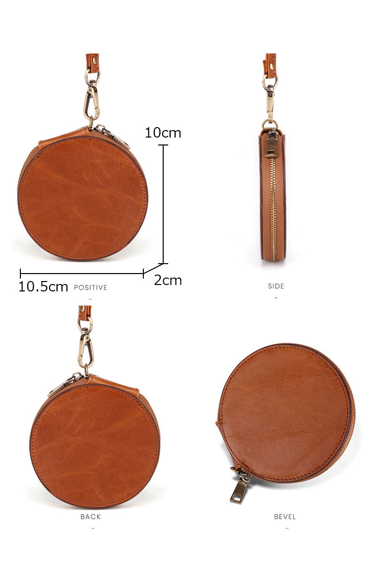 Whatna 天然  牛革 小銭入れ レディース コインケース ミニ財布 カード入れ キーホルダー ミニジュエリーボックス イヤホン収納ケース 可愛い おしゃれ  ハンドストラップ付 本 革 防 水 お家はもちろん、旅行、出張持ち運び便利な K058-3