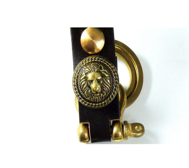 Whatna 手作り天 然 牛 革 キーホルダー・チェーン メンズ レディース 本革 H-12-09-02-5