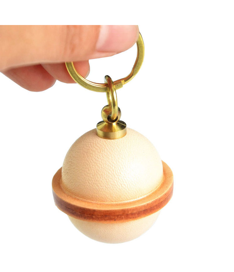 Whatnaりアンティーク風合い鞣し牛革 手作り キーホルダー・チェーン メンズ レディース 本革 鈴 ベル付-8