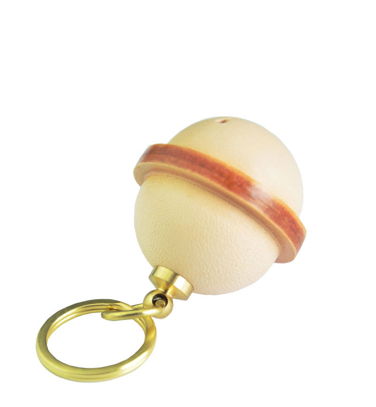 Whatnaりアンティーク風合い鞣し牛革 手作り キーホルダー・チェーン メンズ レディース 本革 鈴 ベル付-6