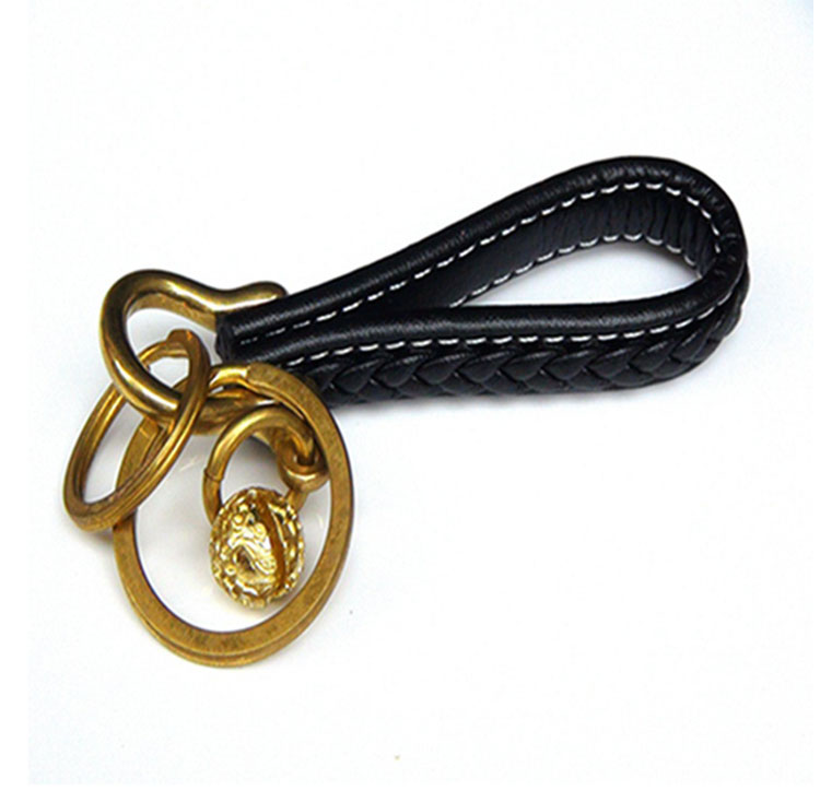 Whatna 手作り編み込み PU革 キーホルダー・チェーン メンズ レディース H-07-02-2