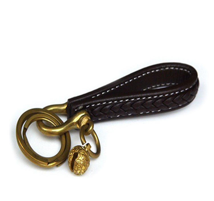 Whatna 手作り編み込み PU革 キーホルダー・チェーン メンズ レディース H-07-02-1