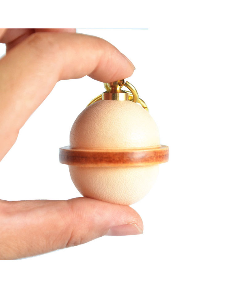 Whatnaりアンティーク風合い鞣し牛革 手作り キーホルダー・チェーン メンズ レディース 本革 鈴 ベル付-9