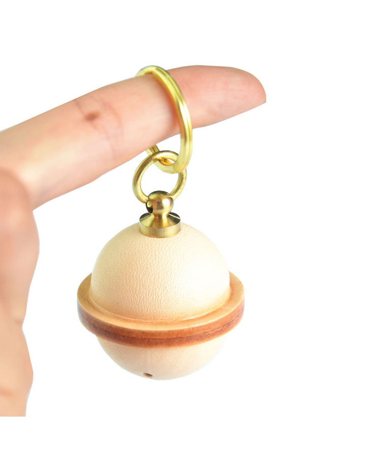 Whatnaりアンティーク風合い鞣し牛革 手作り キーホルダー・チェーン メンズ レディース 本革 鈴 ベル付-10