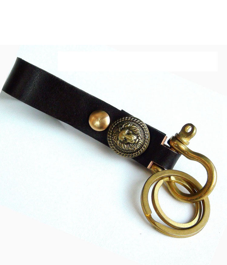 Whatna 手作り天 然 牛 革 キーホルダー・チェーン メンズ レディース 本革 H-12-09-02-3