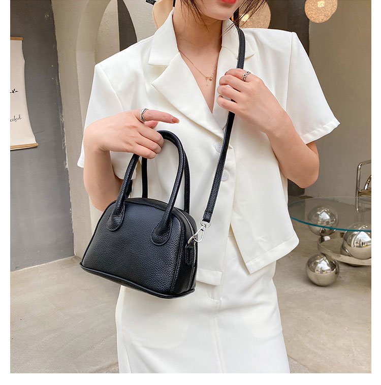 Whatna 天然 牛革 ミニショルダーバッグ レディース 2way 斜め掛け 手提げバッグ ショルダーベルト付属 厚手レザー本革 横 型 小さめ メッセンジャーバッグ 通学 通勤バッグ 軽量 実用 プレゼント女性 黒（1315）-6