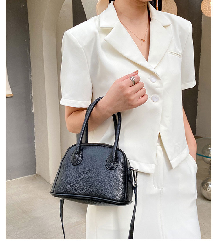 Whatna 天然 牛革 ミニショルダーバッグ レディース 2way 斜め掛け 手提げバッグ ショルダーベルト付属 厚手レザー本革 横 型 小さめ メッセンジャーバッグ 通学 通勤バッグ 軽量 実用 プレゼント女性 黒（1315）-5