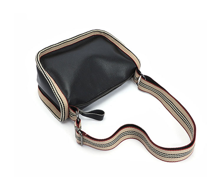 Whatna 天然 牛革 ショルダーバッグ レディース メッセンジャーバッグ小さめ ビジネスバッグ ipad Mini収納可 横型 本革 通勤 通学 斜めがけバッグ オシャレ な シンプル な 軽量 実用 自転車 かばん女性用 黒-2