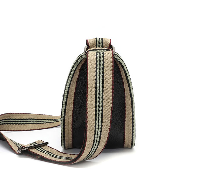 Whatna 天然 牛革 ショルダーバッグ レディース メッセンジャーバッグ小さめ ビジネスバッグ ipad Mini収納可 横型 本革 通勤 通学 斜めがけバッグ オシャレ な シンプル な 軽量 実用 自転車 かばん女性用 黒-4