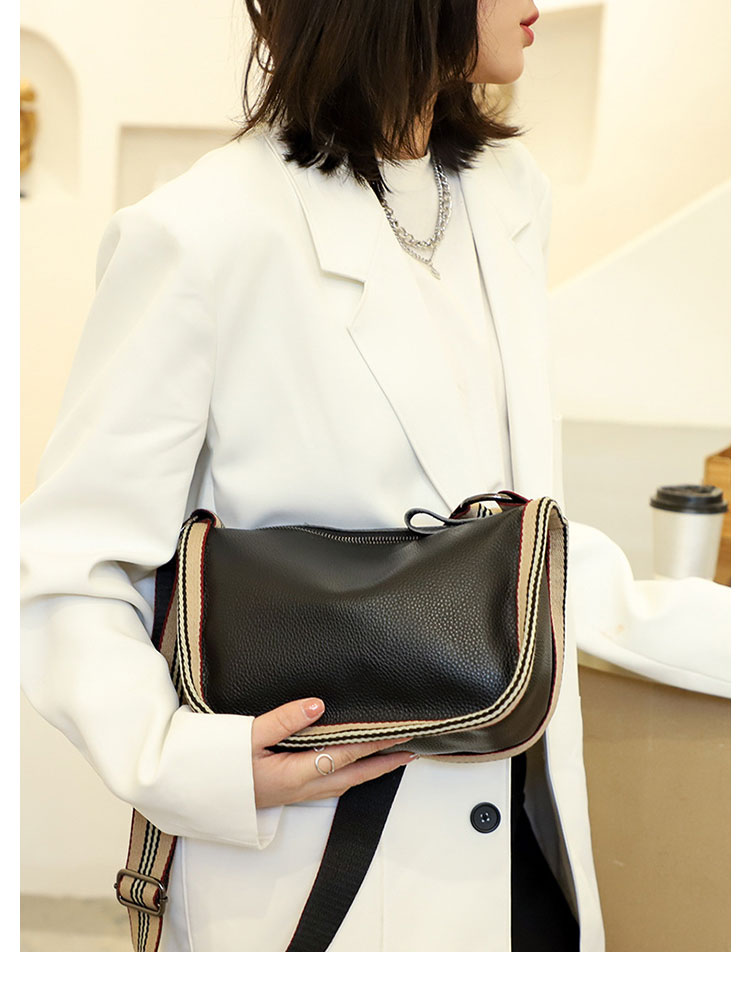 Whatna 天然 牛革 ショルダーバッグ レディース メッセンジャーバッグ小さめ ビジネスバッグ ipad Mini収納可 横型 本革 通勤 通学 斜めがけバッグ オシャレ な シンプル な 軽量 実用 自転車 かばん女性用 黒-10