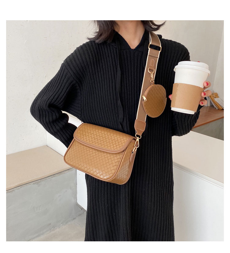 Whatna 手作り編み込み 革 ショルダーバッグ レディース メッセンジャーバッグ 斜め掛け ボディバッグ 横型 ipad Mini収納可 本 革 厚手 レザー ビジネスバッグ 小さい 斜めがけ バッグ 女性用 8812-5