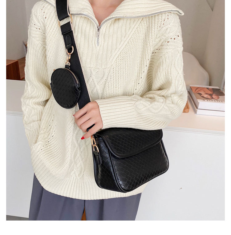 Whatna 手作り編み込み 革 ショルダーバッグ レディース メッセンジャーバッグ 斜め掛け ボディバッグ 横型 ipad Mini収納可 本 革 厚手 レザー ビジネスバッグ 小さい 斜めがけ バッグ 女性用 8812-7