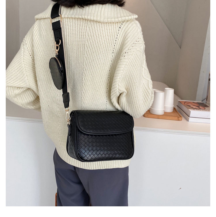 Whatna 手作り編み込み 革 ショルダーバッグ レディース メッセンジャーバッグ 斜め掛け ボディバッグ 横型 ipad Mini収納可 本 革 厚手 レザー ビジネスバッグ 小さい 斜めがけ バッグ 女性用 8812-6