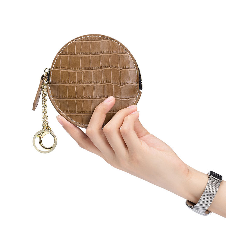 コインケース メンズ 牛革 クロコダイル 型押し レザー ラウンドジップ 小銭入れ ミニ財布 コンパクト 財布 Mia Borsa  ダークブラウン/ブラック ギフト プレゼント 普段使い 父の日 (07000240-mens-1r) 【ネコポスで送料無料】 敬老の日 クリスマス  バレンタイン 母の日 