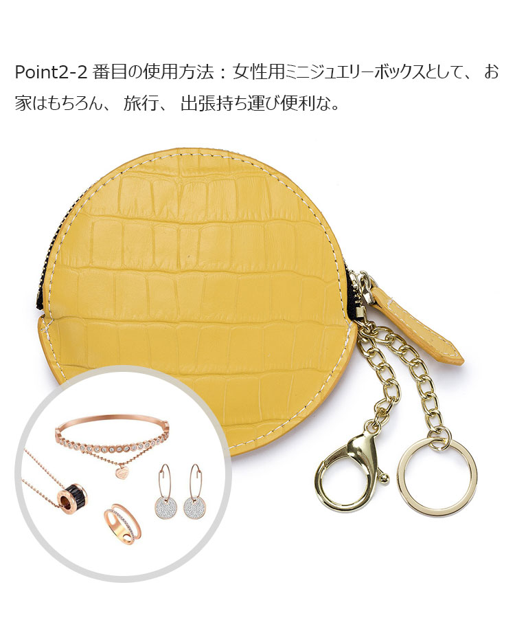 Whatna クロコダイル型押し 天 然 牛革 小銭入れ レディース