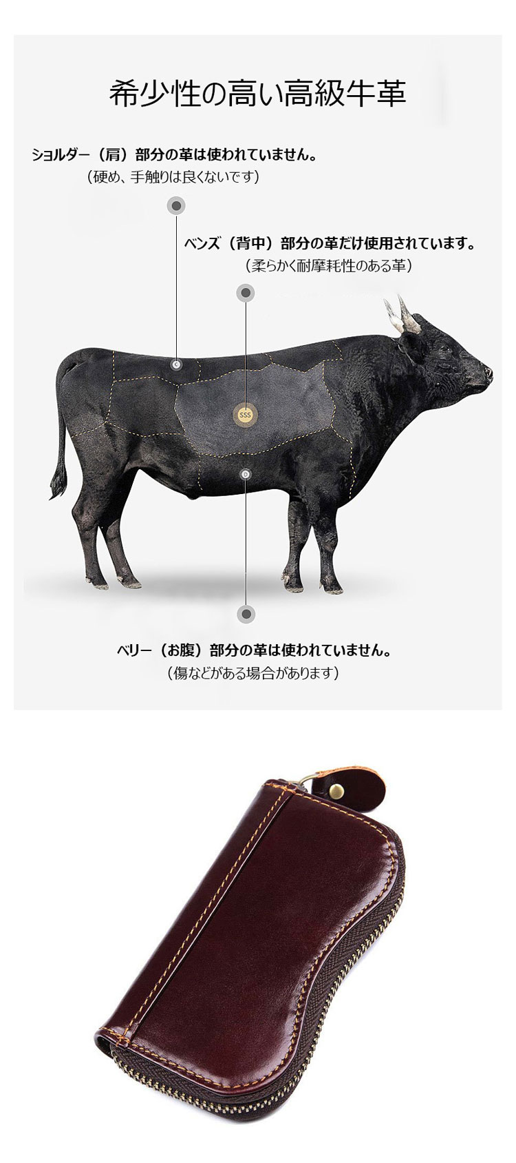 Whatna 天然 牛革 6連 キーケース メンズ 本革 小銭入れ付き カード入れ 札入れ プレゼント8128-5